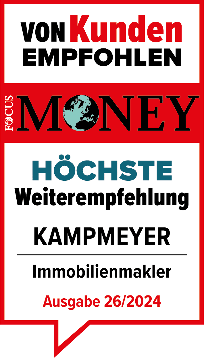 Focus Money Siegel für die höchste Weiterempfehlung für KAMPMEYER 2024