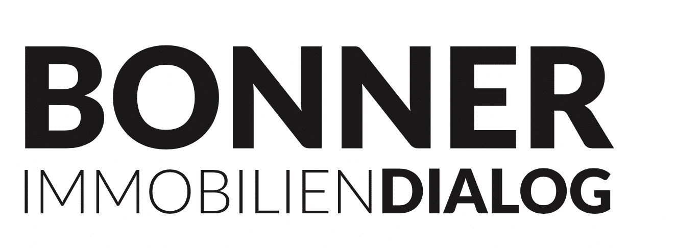 Der schwarze Text auf weißem Hintergrund lautet BONNER IMMOBILIENDIALOG, wobei BONNER und DIALOG in fetten Großbuchstaben und IMMOBILIEN in einer dünneren Schrift dargestellt sind.