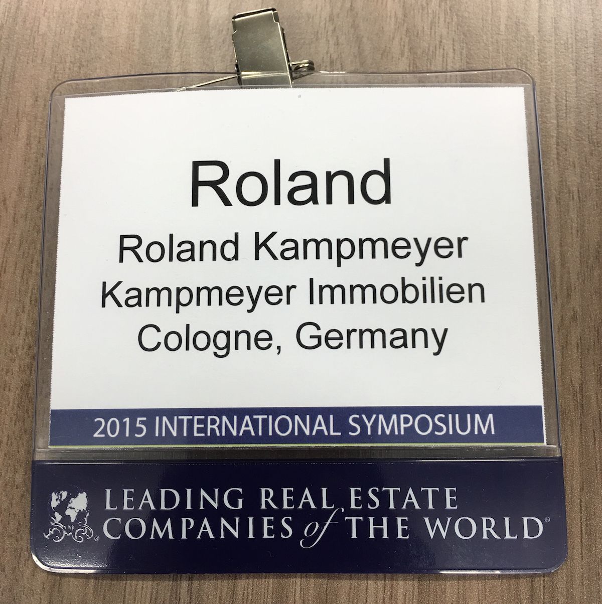 Symposium Badge Roland Kampmeyer